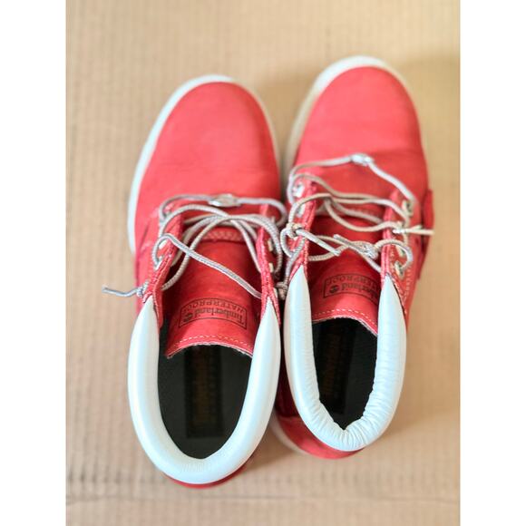 TIMBERLAND NELLIES DOUBLE RED NUBUCK WOMENS SIZE 8 - Picture 3 of 9